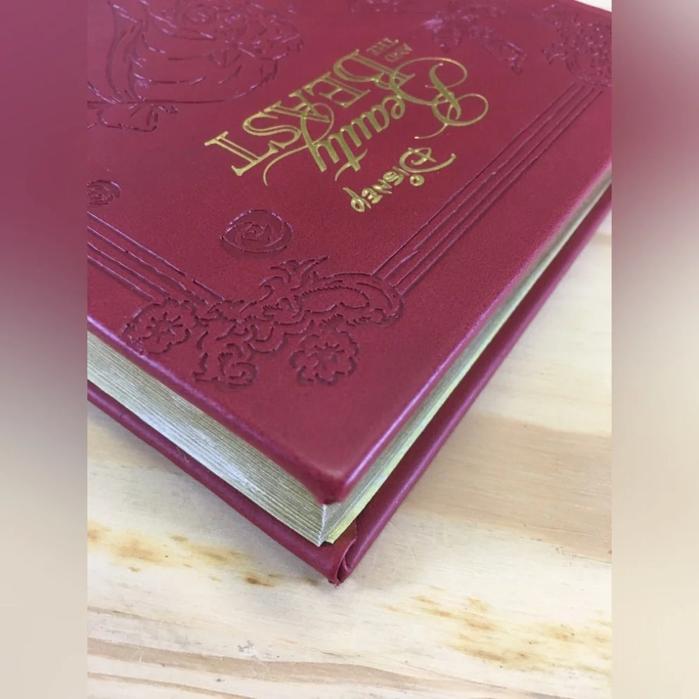 Disney Park Beauty & The Beast Red Embossed Hardcover Notebook Journal Belle